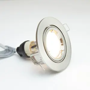 Arlec Pack 3 Adjustable Downlight Brushed Steel