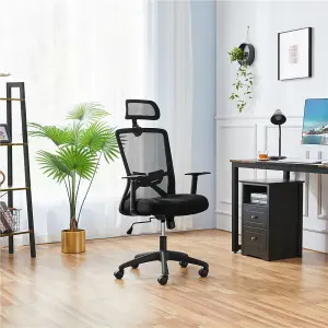 Yaheetech Ergonomic Mesh Office Chair with Headrest - Black