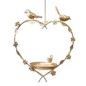 Vintage Style Hanging Love Heart Outdoor Garden Decor Wild Bird Feeder