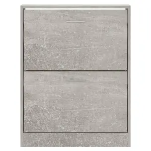 Shoe Cabinet Concrete Grey 63x24x81 cm Engineered Wood