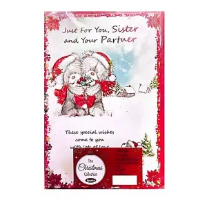 Simon Elvin Just For You Sister And Partner Christmas Card (Pack of 6) White/Red (One Size)