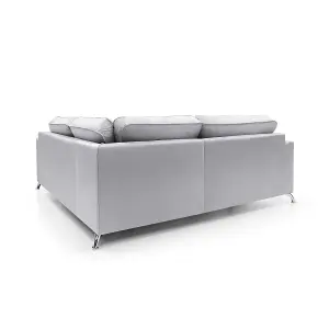 Ferguson Corner Sofa Light Grey Velvet