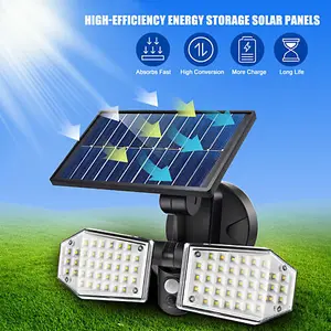 Extrastar 3.7W LED Solar Wall Lamp outdoor Garden Spike Floodlight PIR Sensor, 6500K, IP44