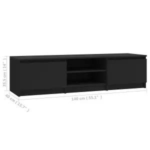 vidaXL TV Cabinet Black 140x40x35.5 cm Engineered Wood