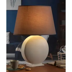 Luminosa Zen Large Table Lamp With Round Tapered Shade, Fabric Shades