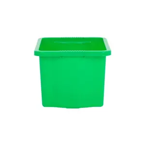 Wham 4x Stack & Store 24L Green Plastic Storage Boxes. Home, Office, Classroom, Playroom, Toys, Books. L42 x W32 x H25cm