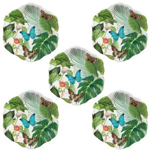 Purely Home Tropical Floral Melamine Side Plates - Set of  5