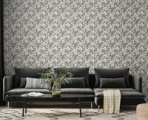 Hoopla Walls Chunky Flower Black & White Smooth Matt Wallpaper