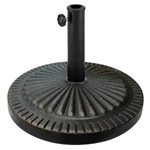 Costway Patio Resin Umbrella Base Stand Heavy Duty Round Umbrella Base 38mm-48mm