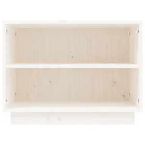 Shoe Cabinet White 60x34x45 cm Solid Wood Pine