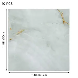 10Pcs Marble Texture Self Adhesive PVC Peel and Stick Flooring Tiles 30x30cm