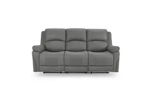 Darius 3 Seater Recliner Sofa, Dark Grey Air Leather