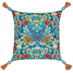 Wylder Adeline Floral Tasselled Feather Rich Cushion