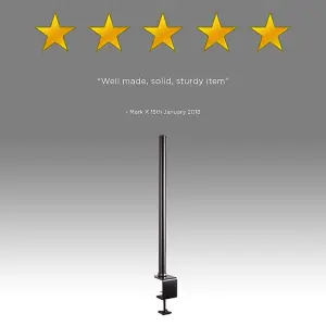 Duronic DM15 DM25 DM35 60cm Monitor Stand Pole, Compatible with Duronic Monitor Desk Mounts, 32mm Diameter, Clamp Included - Black