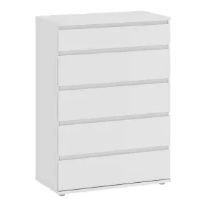 Nova Chest of 5 Drawers in White