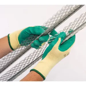 Draper Heavy Duty Latex Coated Work Gloves, Large, Green  82603