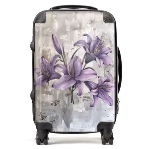 Purple Lilies In Bloom Suitcase - Cabin