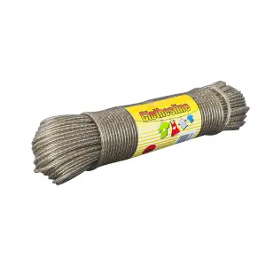 KAV HEAVY DUTY Thick Strong Steel Core Washing Rope Line Brown 30 Meter Laundry wire Clothes Lines with Plastic PVC Cover