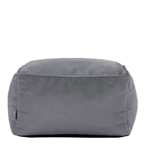 icon Amara Velvet Bean Bag Pouffe Charcoal Grey