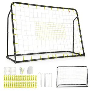 Costway 2-in-1 Kids Football Rebounder & Goal Angle-Adjustable Football Training Net