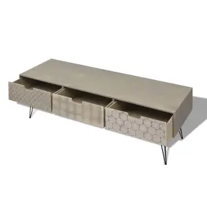 Berkfield TV Cabinet with 3 Drawers 120x40x36 cm Grey