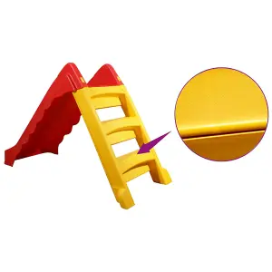 Berkfield Foldable Slide for Kids Indoor Outdoor Red and Yellow