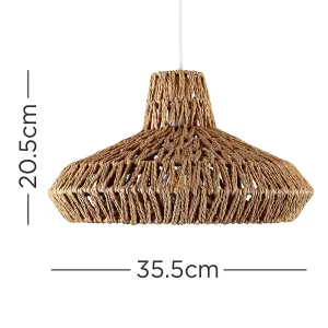 ValueLights Hamilton Brown Ceiling Pendant Shade and B22 GLS LED 6W Warm White 2700K Bulb