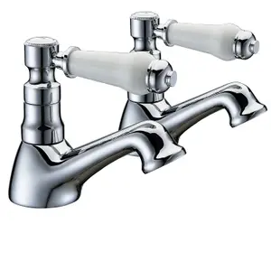 Nes Home Imperior Bathroom Basin & Bath Tap Set Chrome