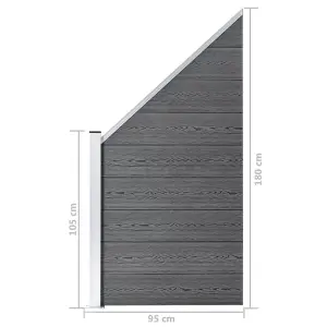 Berkfield Fence Panel WPC 95x(105-180) cm Grey