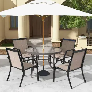 Costway Set of 2 Patio Dining Chairs Outdoor Garden Porch Armchairs w/ Breathable Seat