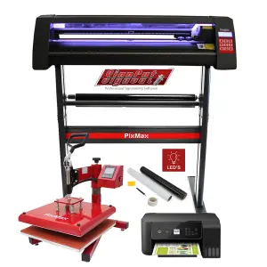 Pixmax Swing Heat Press, Vinyl Cutter and Printer Complete Start Up Bundle