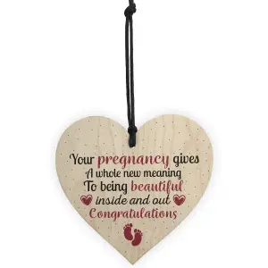 Red Ocean Pregnancy Congratulations Mum Mummy Dad To Be New Baby Shower Gift Wood Heart Keepsake Plaque