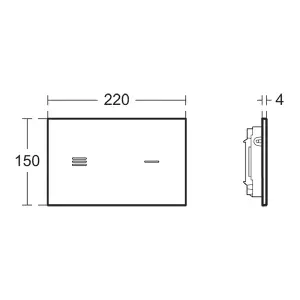 Ideal Standard Symfo NT1 electronic Dual Flushing plate (H)220mm (W)150mm