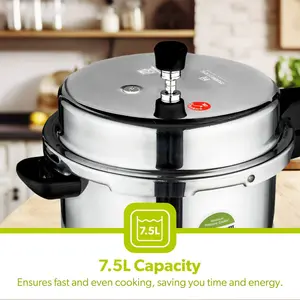 Royalford Stove Top Pressure Cooker, 10L 7.5 L