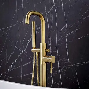 Core Brushed Brass Freestanding Bath Shower Mixer Taps