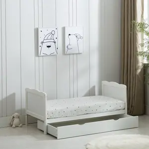 Draper Cot Bed with Mattress White