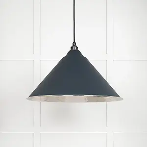 Hammered Nickel Hockley Pendant in Soot