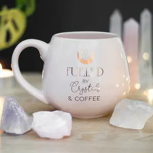 Crystals and Coffee Rounded Mug Design