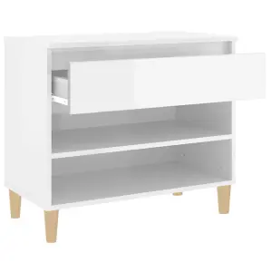 Berkfield Shoe Cabinet High Gloss White 70x36x60 cm Engineered Wood