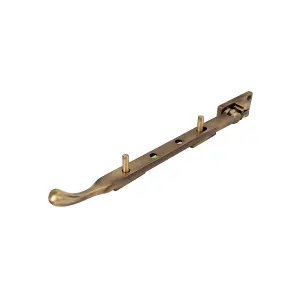 Dart Bulb End Brass Window Stay 10" (250mm) - Antique Brass