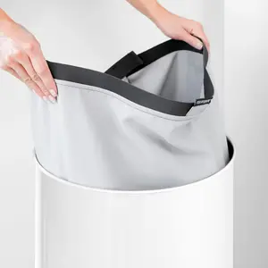 Brabantia White & Cork Steel Laundry bin, 60L