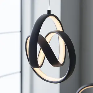 Luminosa Cosma Modern Designer Integrated LED Cluster Drop Pendant Textured Black Finish