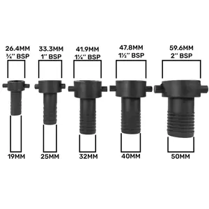 Female threaded hosetail for pumps and filters,use with 2" (50mm) pipe,2" bsp female thread measures 59.6mm across the thread