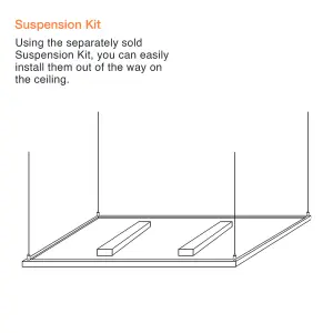 Mirrorstone 350W UltraSlim Nexus Wi-Fi Infrared Heating Panel With White Frame For Ceiling Installation (With Suspension Kit)