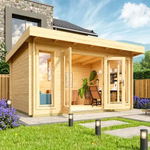 Lasita Dorset 2 Summer House - 3.9m x 3m - Modern Style Garden Log Cabin Double Glazed