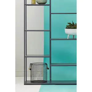 Interiors By Premier Stylish Grey Metal Multi Shelf Unit, Practical Design Corner Shelf Unit, Multi Level Narrow Shelving Unit