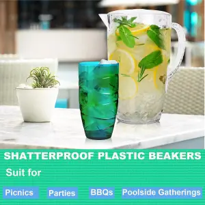 8 Pack Plastic Coloured Cups Acrylic Drink Tumblers Reusable Glass Drinkware