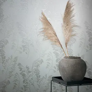 Paste the Wall Elegant White & Pearl Wallpaper