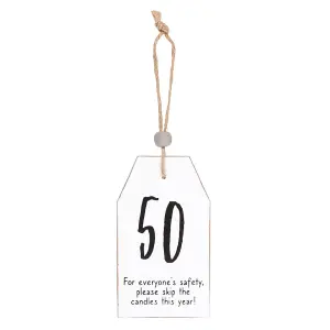 Something Different Milestone 50th Birthday Hanging Sentiment Sign Black/White (One Size)