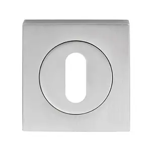 Square Lock Profile Escutcheon 51 x 51mm Concealed Fix Satin Chrome